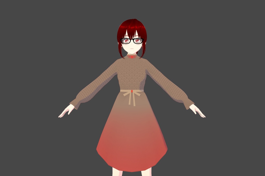 Brown/Red Vroid Dress
