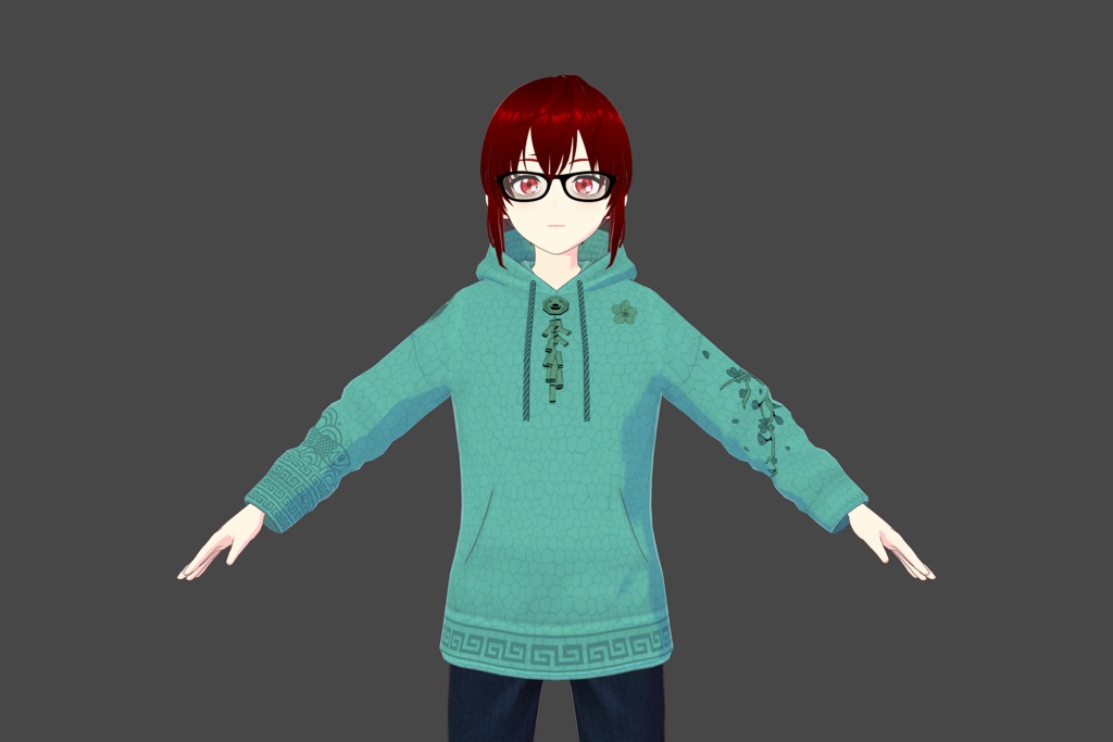 Turquoise Vroid Hoodie