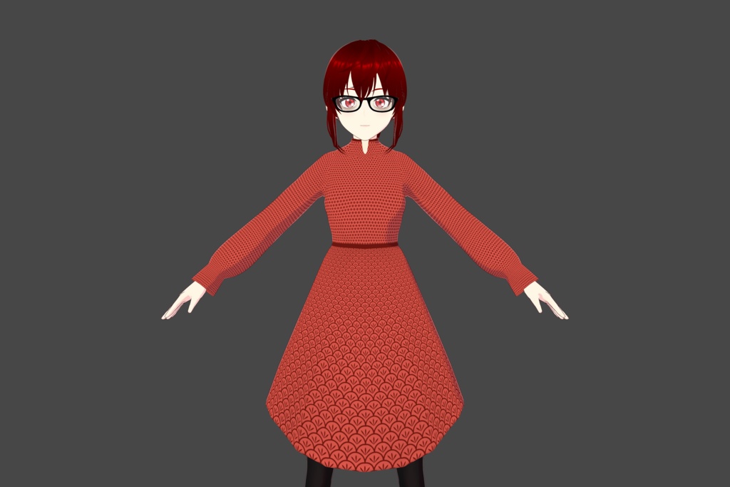 Brick Red Vroid Dress