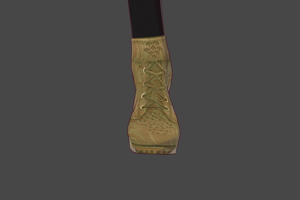 Olive Green/Brown Vroid Shoes