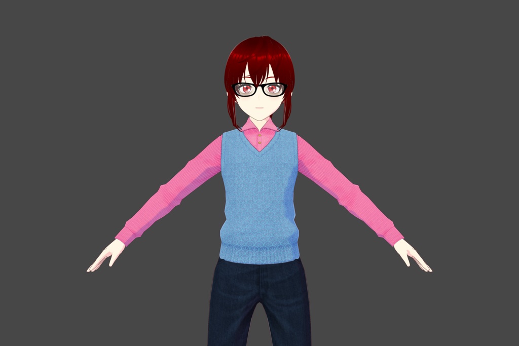 Pink/Blue Vroid Shirt/Sweater