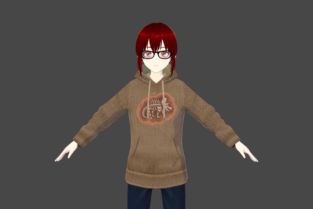 Triceratops Fossil Vroid Hoodie 