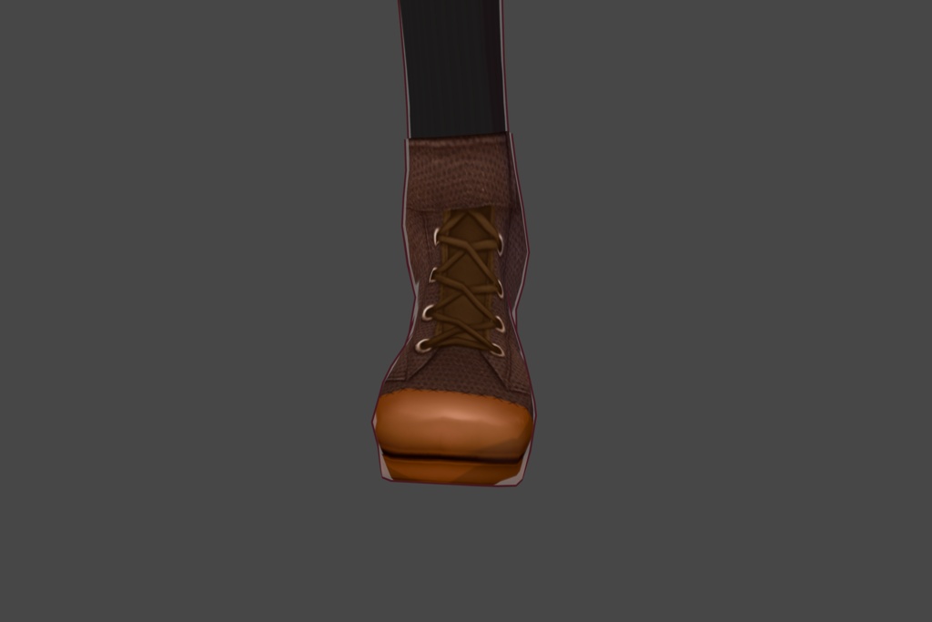 Fancy Brown Leather Vroid Shoes