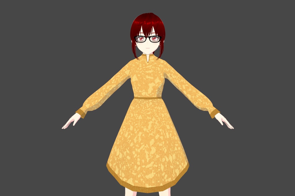 Golden Yellow Vroid Dress