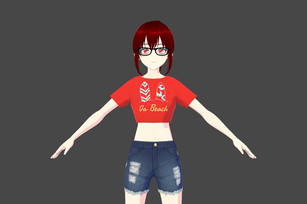 Beach Design Short Vroid T-Shirt