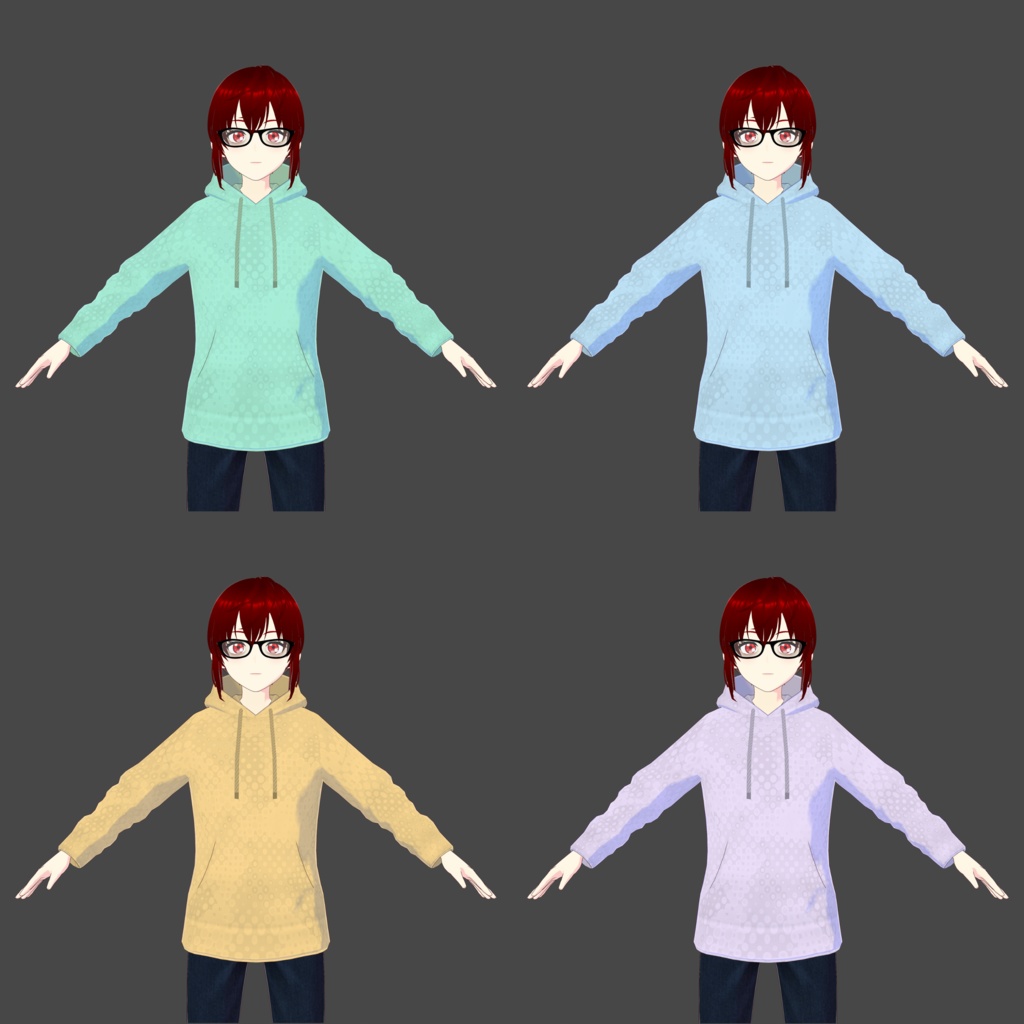 Pastel Spotted Vroid Hoodies Pack