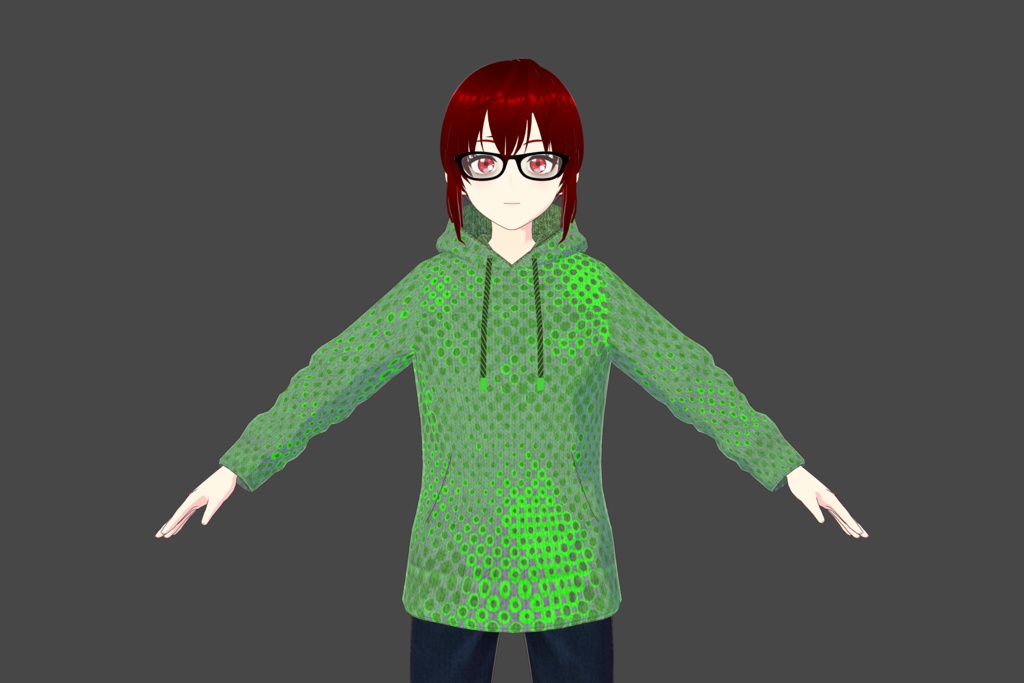 Green Spotted Vroid Hoodie