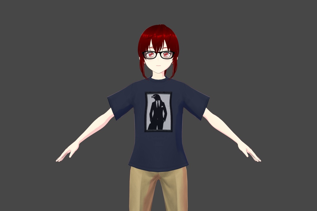 "Falcon in a Suit" Navy Blue Vroid T-Shirt
