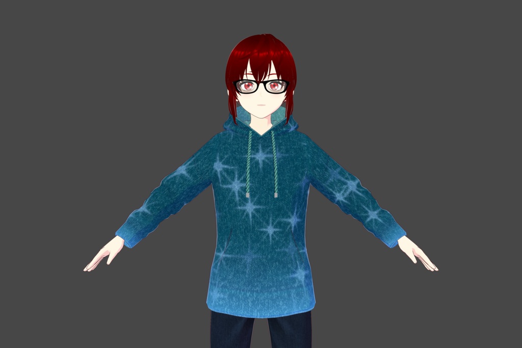 Dark Blue Stars Vroid Hoodie