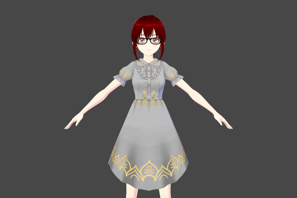 Silver/Gold Frilled Vroid Dress