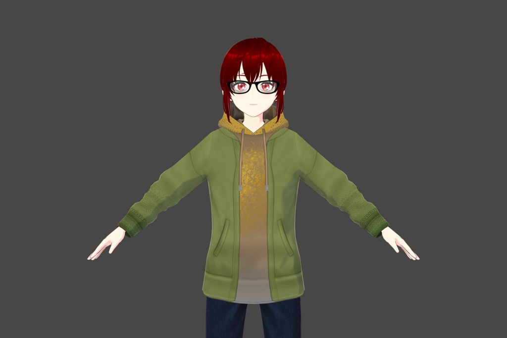 Olive/Brown/Gold 2-Layer Vroid Hoodie