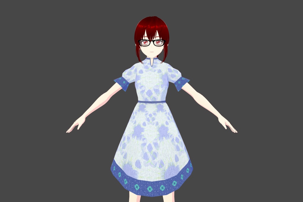 Pale Blue Fancy Vroid Dress