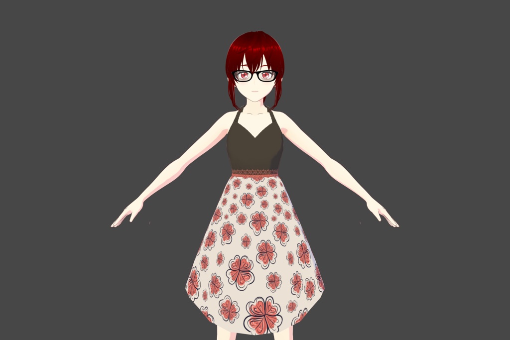 Brown/Pink/White Floral Sleeveless Vroid Dress