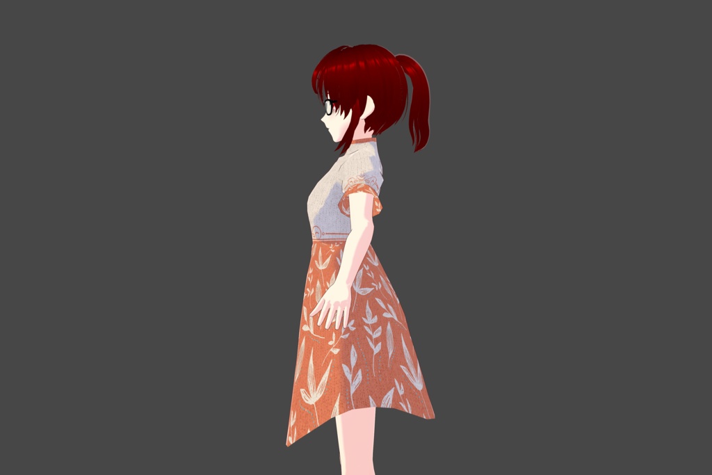 Orange Leaf Vroid Dress