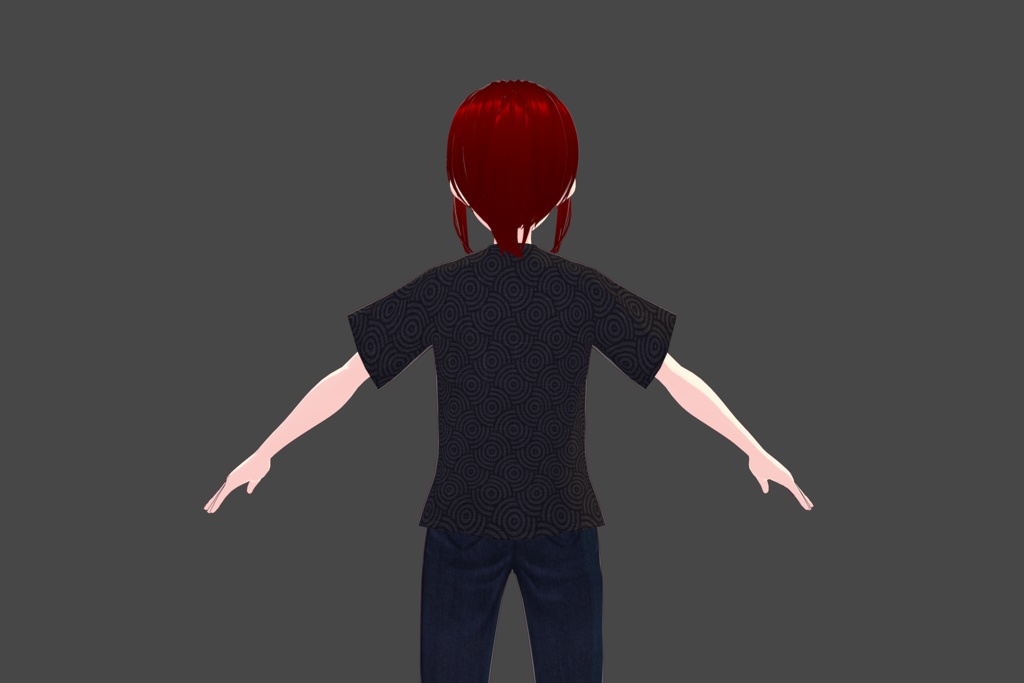 Black Floral Vroid T-Shirt