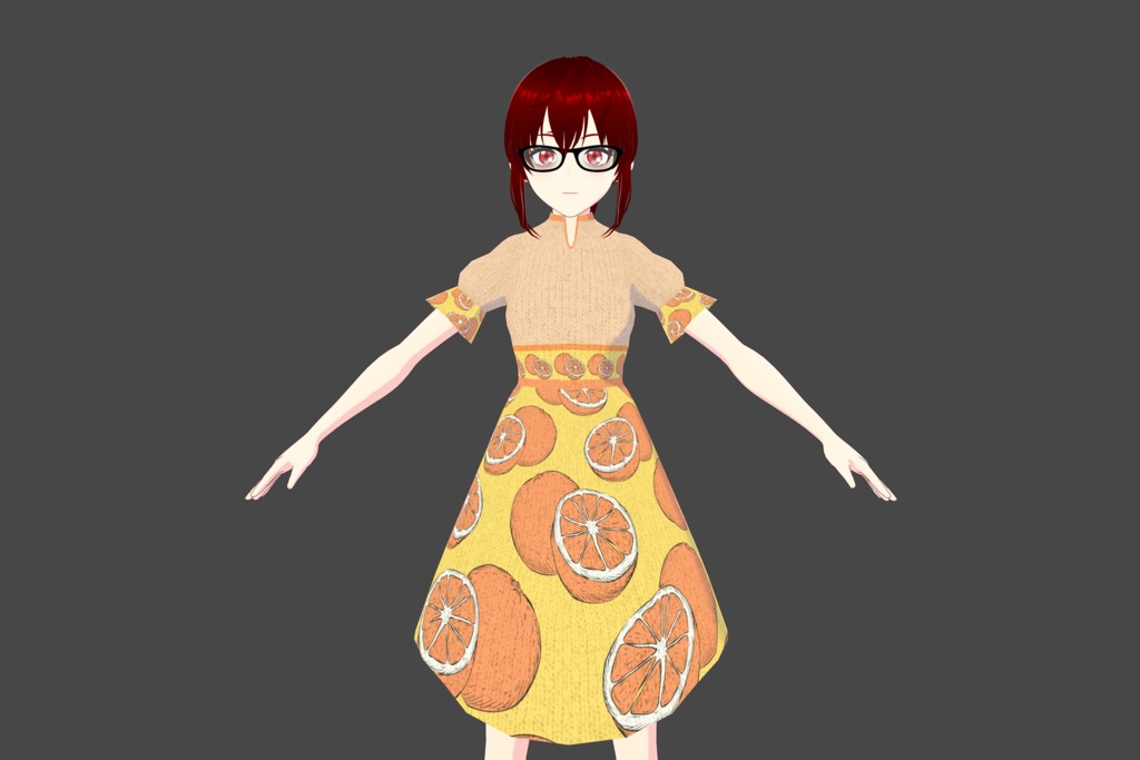 Orange Fruit Vroid dress