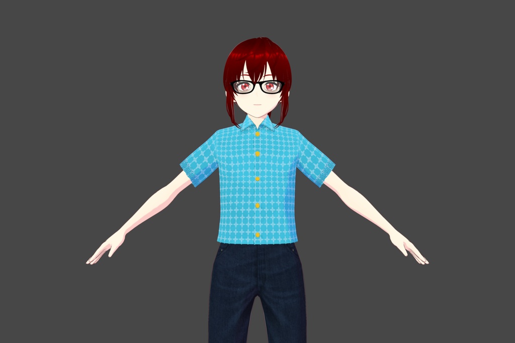 Blue Stars Half-Sleeve Vroid Shirt