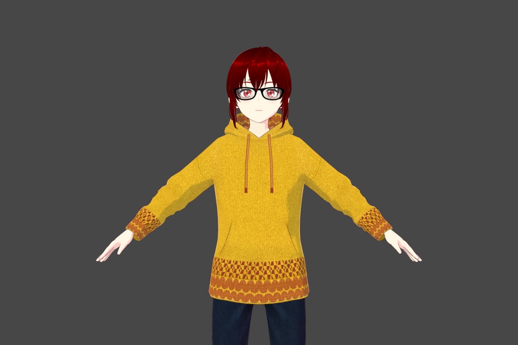 Mustard Yellow Vroid Hoodie