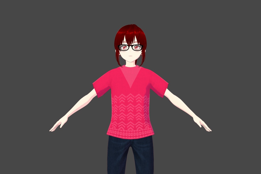 Dark Pink Pattern Vroid T-Shirt