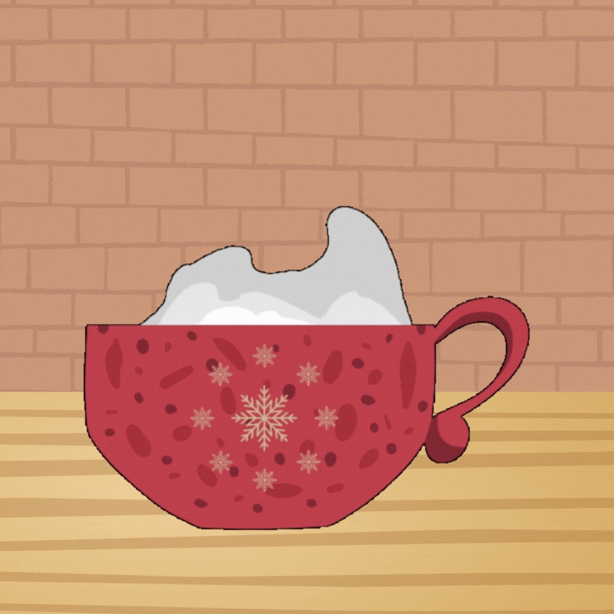 Pink Christmas Tea Cup with Steam Streaming Asset