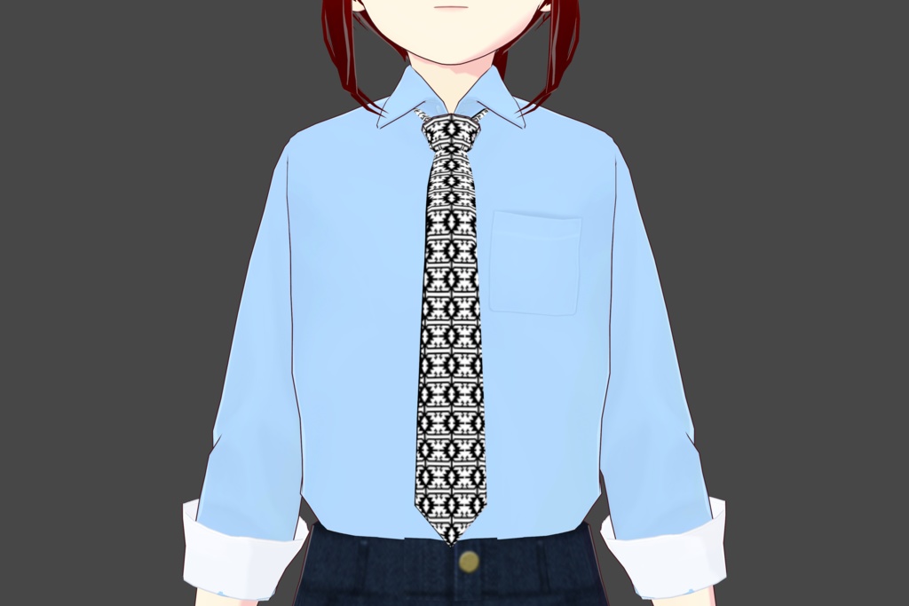 Black/White Pattern Vroid Tie