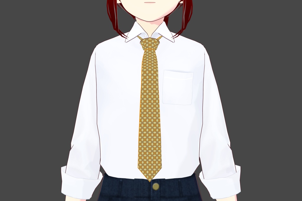 Gold/Turquoise Checkered Vroid Tie