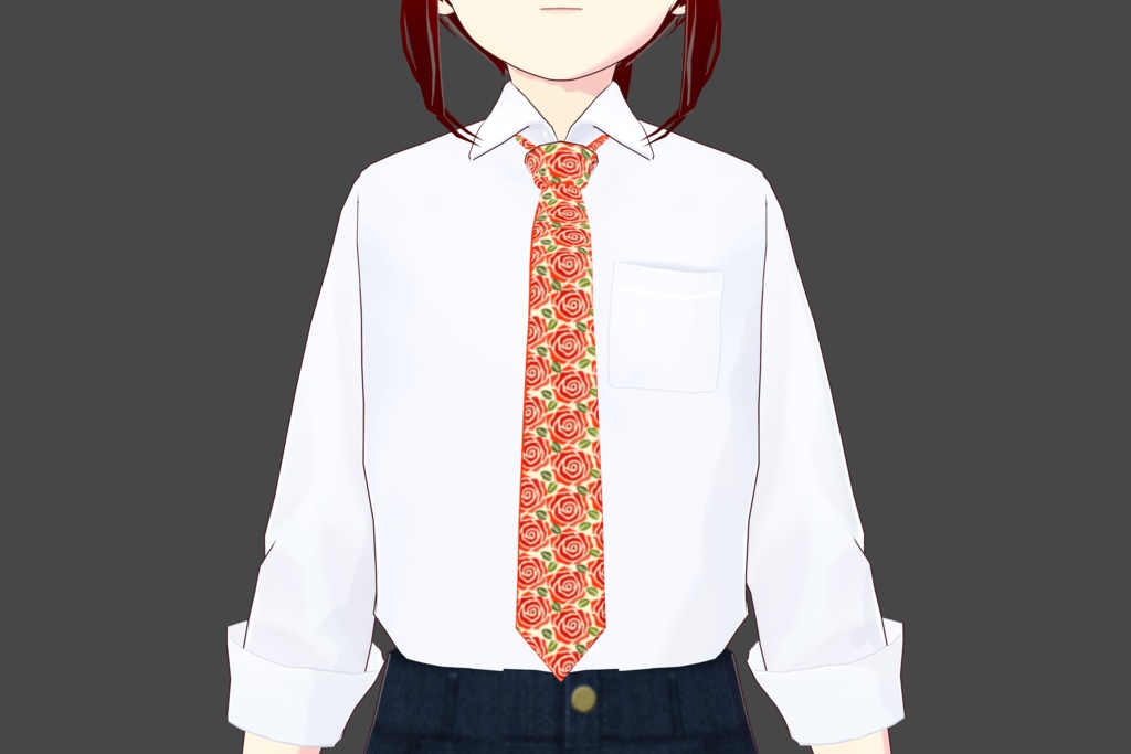 Red Rose Vroid Tie