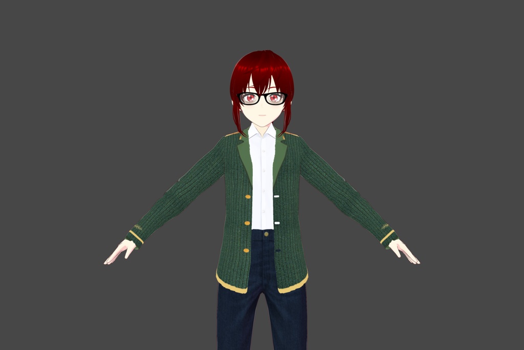 Emerald Green Military Style Vroid Jacket