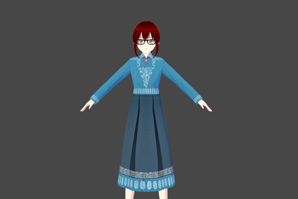 Blue Sweater Vroid Dress