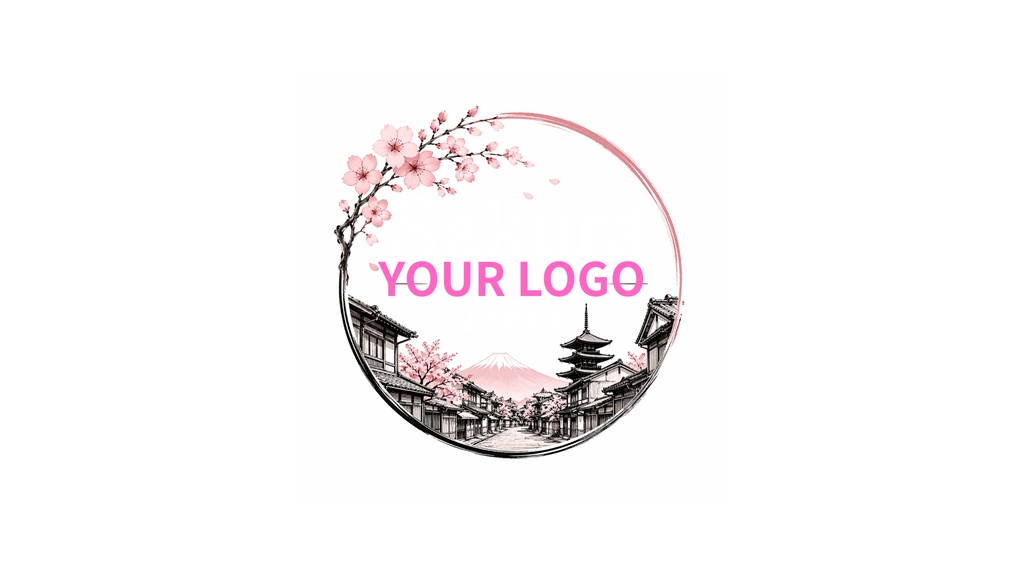 Japanese Sakura Logo Frame Vol.1