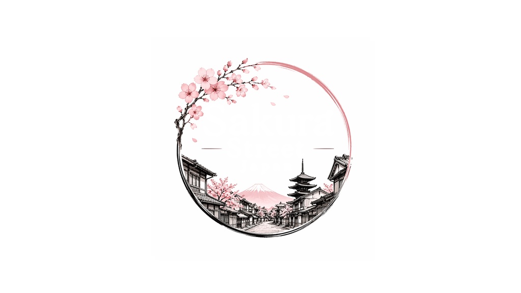 Japanese Sakura Logo Frame Vol.1