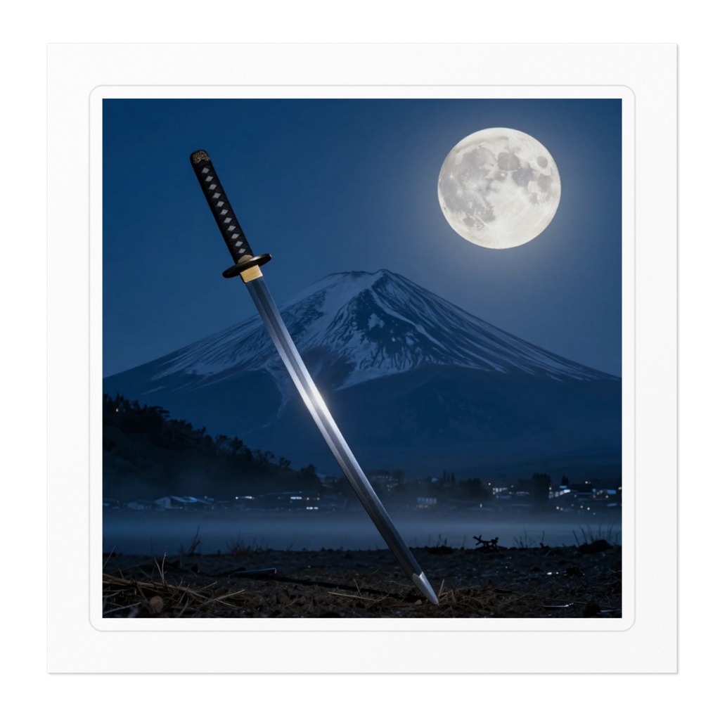 月夜の刀ステッカー