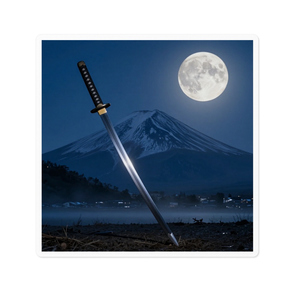 月夜の刀ステッカー