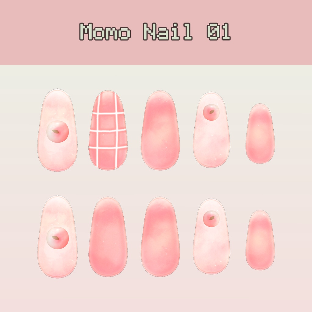 【6アバター対応】ももネイル01【MA対応】