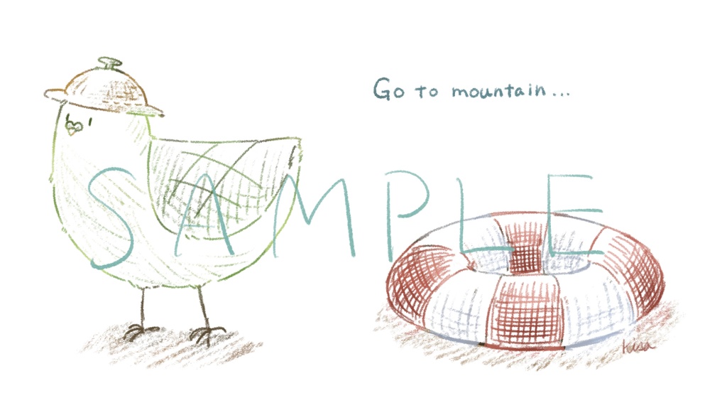 山へ行くピロョンTシャツ-ラグランver