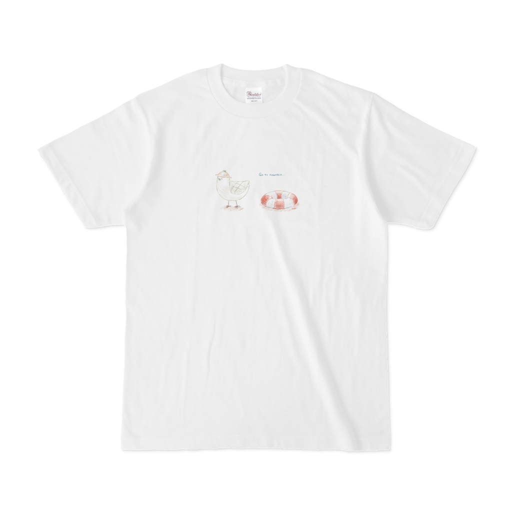 山へ行くピロョンTシャツ-白Tver