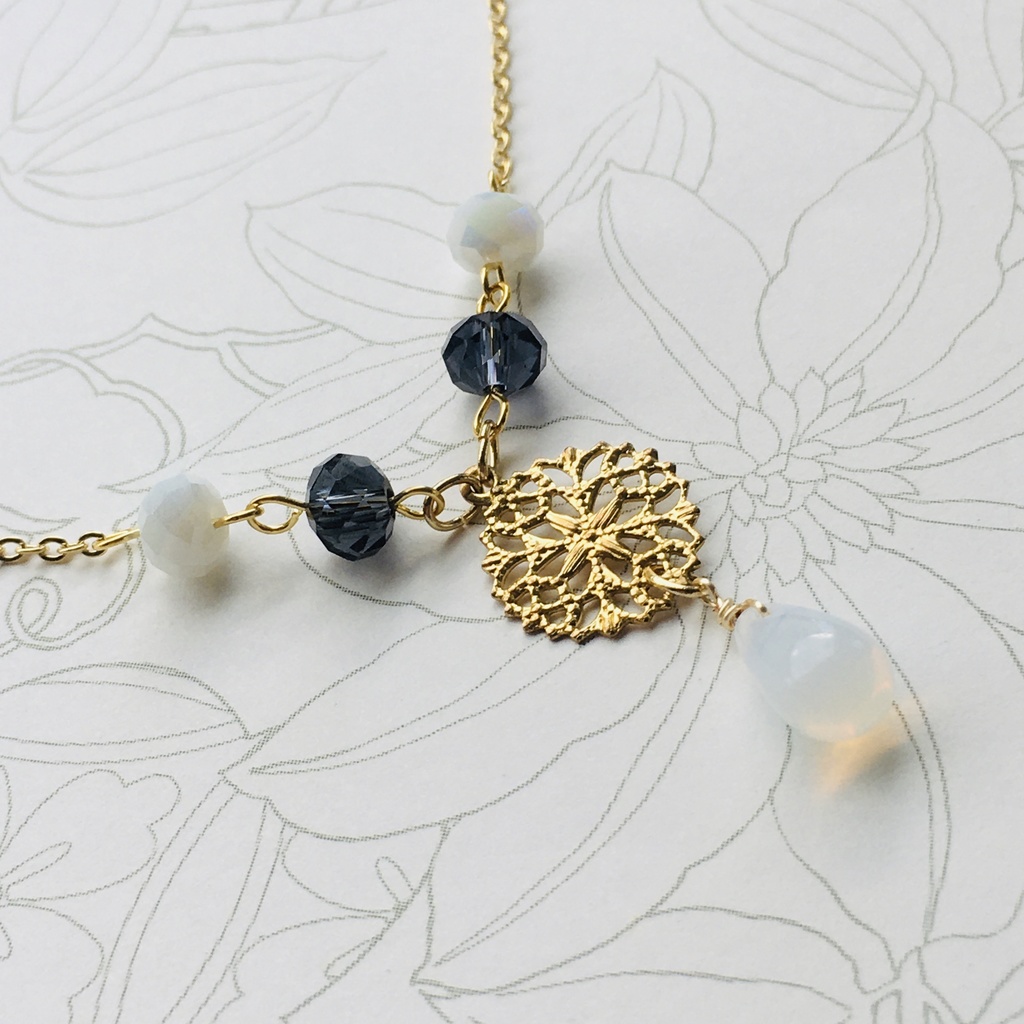 再販 刀剣乱舞 鶴丸国永 チェコ ドロップ ネックレス 砂糖子アクセサリー 発送は1週間以内 Booth