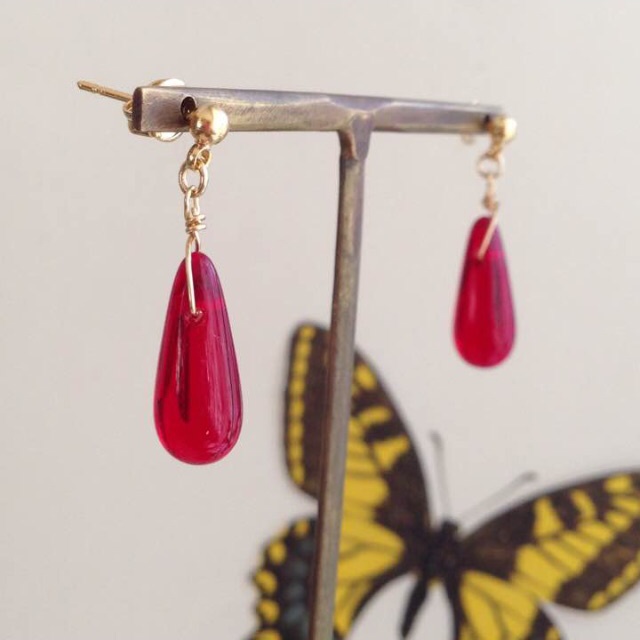 コスプレ 風の谷のナウシカ ナウシカ レアサイズ ドロップ ガラス ピアス イヤリング