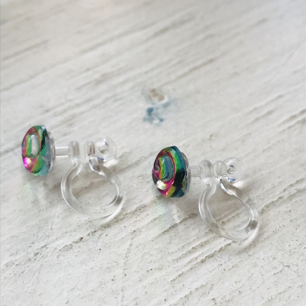 再再販 深海 貝 ピアス イヤリング ヴィンテージガラス