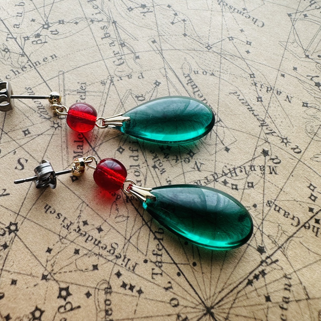 ハウルの動く城 ハウル コスプレ ガラス ドロップ ピアス イヤリング