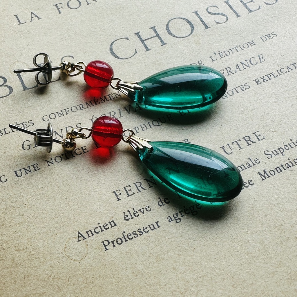 ハウルの動く城 ハウル コスプレ ガラス ドロップ ピアス イヤリング