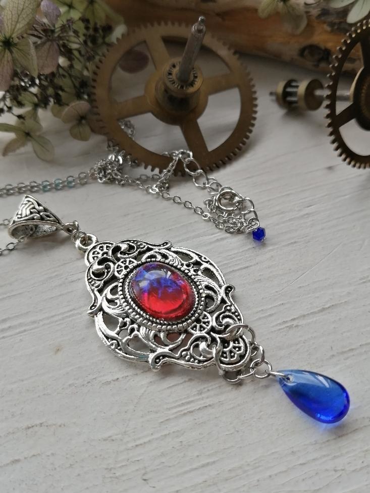 再販 夜の魔術部 ドラゴンズブレス ディープブルーのドロップ ネックレス