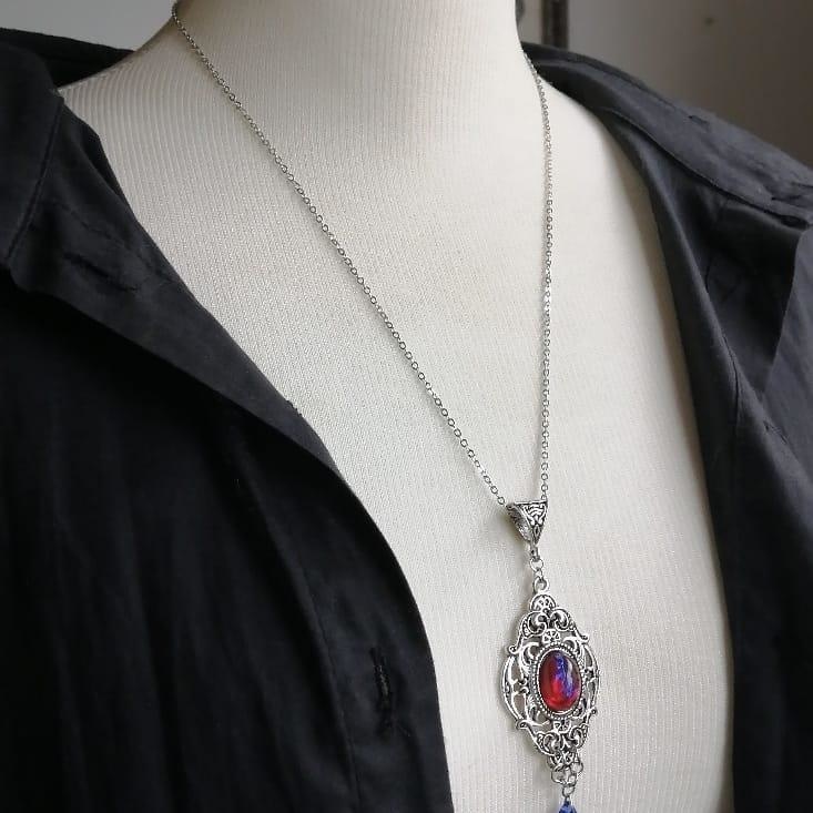 再販 夜の魔術部 ドラゴンズブレス ディープブルーのドロップ ネックレス