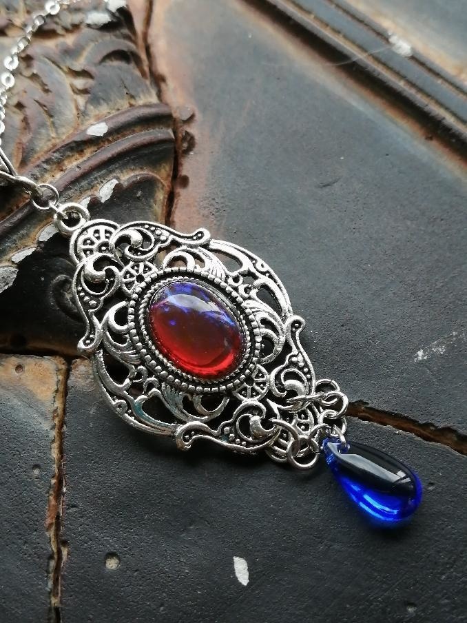 再販 夜の魔術部 ドラゴンズブレス ディープブルーのドロップ ネックレス