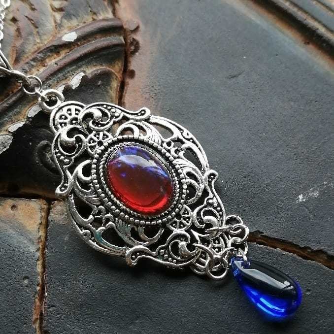 再販 夜の魔術部 ドラゴンズブレス ディープブルーのドロップ ネックレス