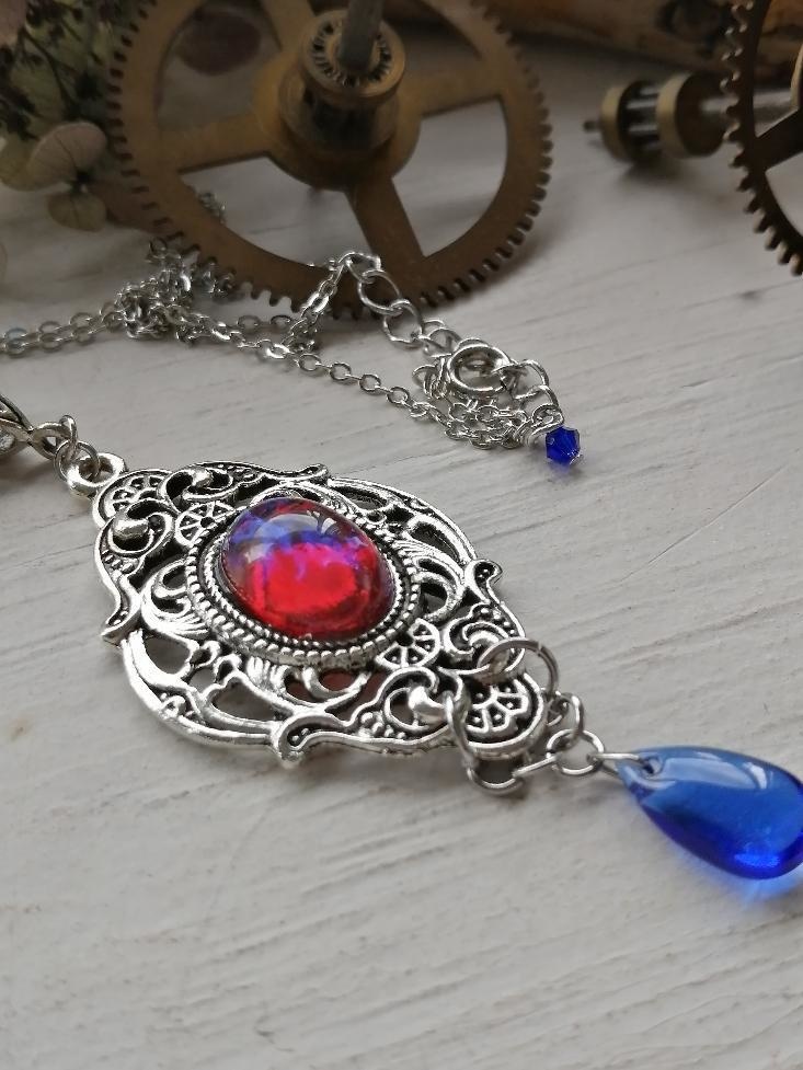 再販 夜の魔術部 ドラゴンズブレス ディープブルーのドロップ ネックレス