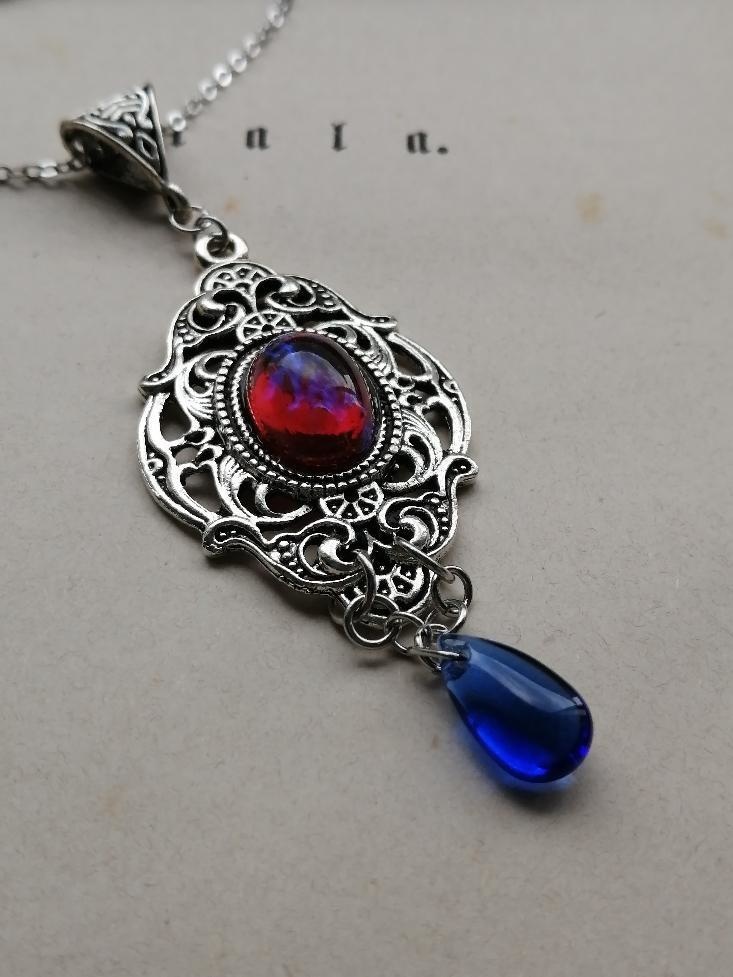 再販 夜の魔術部 ドラゴンズブレス ディープブルーのドロップ ネックレス