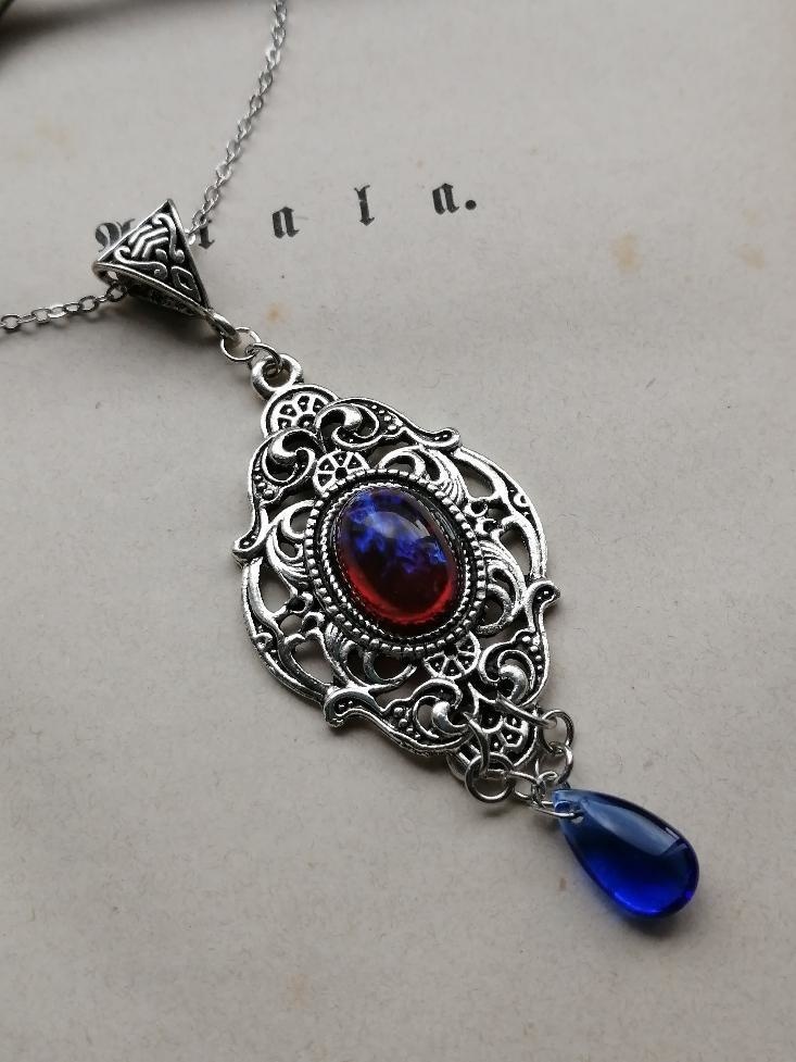 再販 夜の魔術部 ドラゴンズブレス ディープブルーのドロップ ネックレス