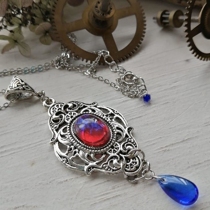 再販 夜の魔術部 ドラゴンズブレス ディープブルーのドロップ ネックレス