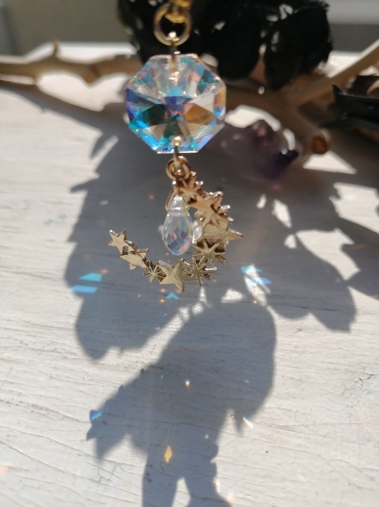 天体観測 スワロフスキーガラスと星々の輝き 簪 ネックレス変更可能 夜の魔術部